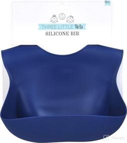 img 2 attached to Modern Silicone Baby Bib - Adjustable Fit Waterproof Catch Bibs by Three Little Tots