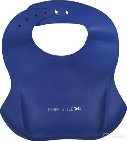 img 3 attached to Modern Silicone Baby Bib - Adjustable Fit Waterproof Catch Bibs by Three Little Tots