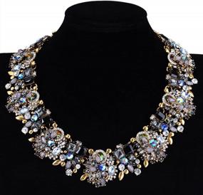 img 2 attached to Crystal Rhinestone Statement Necklace, Vintage Chunky Chain Choker Collar Bib Statement Necklace Fashion Costume Jewelry Necklaces For Women…