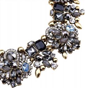 img 1 attached to Ожерелье с кристаллами и стразами, массивное винтажное массивное колье с цепочкой, ошейник с нагрудником, модное бижутерия, ожерелья для женщин…