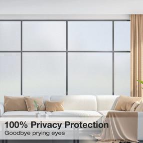 img 3 attached to Coavas Frosted Glass Window Film - 118 X 35.6 Inches - Non-Adhesive Static Cling Window Privacy Film For Home, Office & Shower - Anti-UV & Privacy Clings For Better Light Control