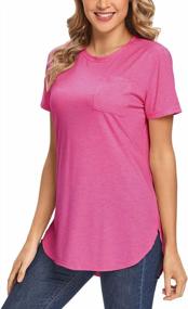 img 4 attached to Women'S T-Shirts Short Sleeve Loose Fit Tunic Top With Pocket