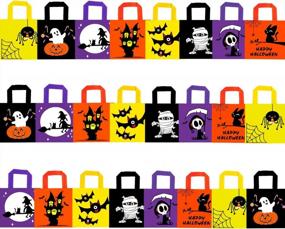img 4 attached to VEYLIN 24Pcs Halloween Non-Woven Bags, Trick Or Treat Gift Tote Bags With Handle For Halloween Party Favors (8 X 8 Inches)