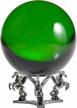 green crystal ball 130mm (5 inch) with silver pegasus stand by amlong crystal for divine scrying and home decor logo