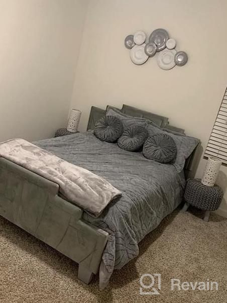 img 1 attached to Modern Gray Upholstered Bed Frame W/ Curved Wingback Footboard & Adjustable Headboard - YITAHOME Platform Bed Base, No Box Spring Needed review by Janet Bartling