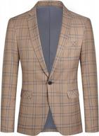мужской клетчатый костюм blazer slim 1 button purple khaki wedding prom sport coat jacket логотип
