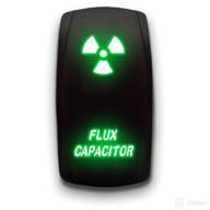 💡 flux capacitor green laser etched on-off toggle switch - high power 20a 12v dpst logo