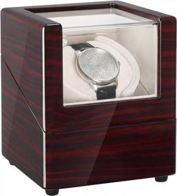 img 4 attached to Single Automatic Watch Winder Box By CHIYODA With Solid Wood Construction, Mabuchi Motors And Battery/AC Power Options
