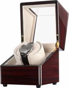 img 3 attached to Single Automatic Watch Winder Box By CHIYODA With Solid Wood Construction, Mabuchi Motors And Battery/AC Power Options