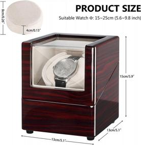 img 2 attached to Single Automatic Watch Winder Box By CHIYODA With Solid Wood Construction, Mabuchi Motors And Battery/AC Power Options