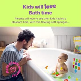 img 2 attached to 🧼 Toddlers ABC Bath Toys - High-Quality Eva Foam Floating Alphabet and Numbers with 5 Animal Characters - 6 Captivating Colors of Caps and Lowercase Letters - Engaging Water Learning Playtoys for Kids , 77 Pack