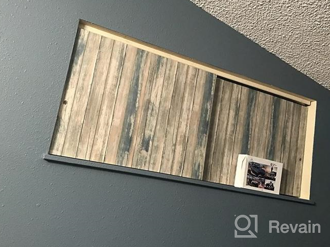 img 1 attached to Transform Your Home With Self-Adhesive Wood Plank Wallpaper - 17.71"X78.7" Peel And Stick Decorative Vintage Panel review by James Turpin