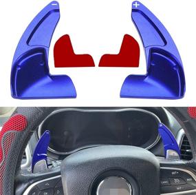 img 4 attached to 🔵 Blue Steering Wheel Shift Paddle Extension Cover for Jeep Grand Cherokee 2014-2020, Dodge Challenger, Charger, Durango RT, Scat Pack - 2pcs Extended Shifter Trim Cover