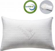 adjustable memory foam pillow with zip cover by langria - ideal for side, back, and stomach sleepers, certipur-us certified, odor-free, and breathable - standard size, washable logo