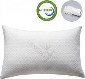 img 4 attached to Adjustable Memory Foam Pillow With Zip Cover By LANGRIA - Ideal For Side, Back, And Stomach Sleepers, CertiPUR-US Certified, Odor-Free, And Breathable - Standard Size, Washable