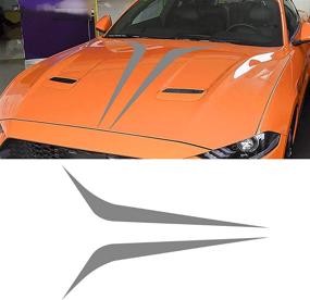 img 4 attached to LANZMYAN Car Hood Decal Sticker DBS009 Universal Hood Racing Body Side Vinyl Modified Stripe Exterior Decoration Decal Grey