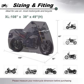 img 3 attached to 🛵 Protective Motorcycle Cover for Year-Round Scooter Storage - Explore Land Heavy Duty Gear (Black, Size XL - 108Lx 38Wx 49H inches)