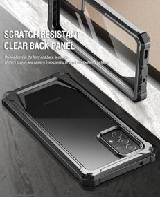 img 1 attached to Чехол для Samsung Galaxy A72 со встроенной защитной пленкой для экрана и идентификатором отпечатка пальца - гибридный противоударный чехол-бампер для всего тела Poetic Guardian, черный/прозрачный