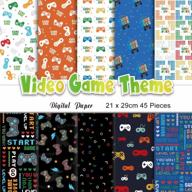 tuparka 45 pack video game pattern a4 decorative paper set for scrapbooking, card making, and origami - 8.3" x 11.5" double sided printed paper for gift decorating and die cutting logo