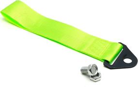img 2 attached to Universal Fit Lime Green Racing Style Nylon Tow Strap for Front or Rear Bumper by iJDMTOY Sports