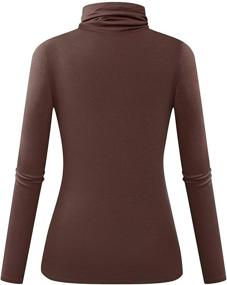 img 3 attached to Women'S Long Sleeve Turtleneck Slim Fitted Lightweight Active Layer Top Shirt