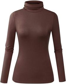 img 4 attached to Women'S Long Sleeve Turtleneck Slim Fitted Lightweight Active Layer Top Shirt