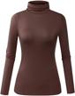 women's long sleeve turtleneck slim fitted lightweight active layer top shirt logo