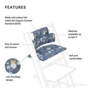 img 3 attached to 🪑 Enhance Comfort and Support with Tripp Trapp Classic Cushion 'Into The Deep' - Perfect Match for Tripp Trapp Chair & High Chair - Machine Washable - Universal Fit