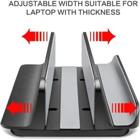 img 3 attached to Adjustable Aluminum Vertical Laptop Stand With Keyboard Holder - Suitable For MacBook Pro/Air, Microsoft Surface, Lenovo, And Gaming Laptops Up To 17.3 Inches - Black