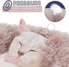 img 3 attached to Topmart Plush Calming Dog Bed: Washable Cat Donut Bed For Small Dogs & Cats - Anti-Anxiety Faux Fur Donut Cuddler - 30" × 30" Beige