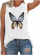 butterfly print sleeveless crop tops: the perfect addition to your summer wardrobe! logo