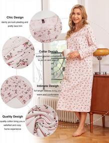 img 1 attached to Bloggerlove Nightgowns For Women Soft Cotton Sleepwear Floral House Dress Short/Long Sleeve Comfy Night Dress For Ladies