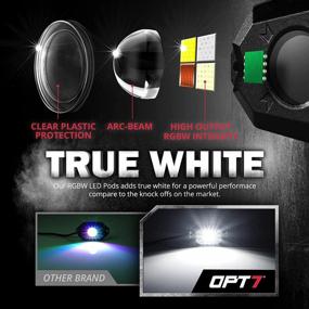 img 2 attached to Upgrade Your Off-Road Experience With OPT7 LED RGBW Rock Lights - 8Pcs Bluetooth Controlled Lighting Kit With Soundsync, Multicolor Modes, And IP68 Waterproofing!