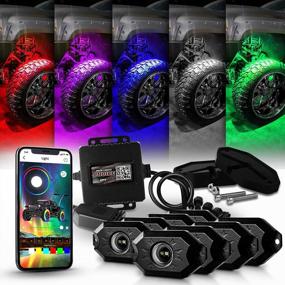 img 4 attached to Upgrade Your Off-Road Experience With OPT7 LED RGBW Rock Lights - 8Pcs Bluetooth Controlled Lighting Kit With Soundsync, Multicolor Modes, And IP68 Waterproofing!