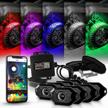 upgrade your off-road experience with opt7 led rgbw rock lights - 8pcs bluetooth controlled lighting kit with soundsync, multicolor modes, and ip68 waterproofing! logo