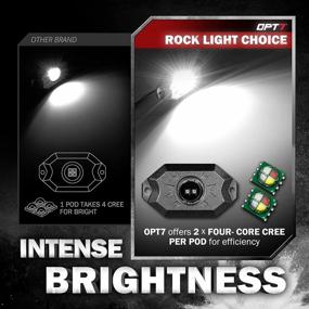 img 1 attached to Усовершенствуйте свои впечатления от бездорожья с помощью OPT7 LED RGBW Rock Lights — комплекта освещения, управляемого через Bluetooth, со звуковой синхронизацией, многоцветными режимами и водонепроницаемостью IP68!