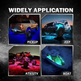 img 3 attached to Upgrade Your Off-Road Experience With OPT7 LED RGBW Rock Lights - 8Pcs Bluetooth Controlled Lighting Kit With Soundsync, Multicolor Modes, And IP68 Waterproofing!