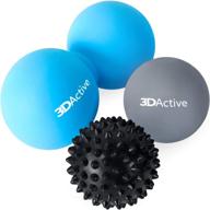 3dactive massage ball set: revitalize body and mind with deep tissue massage, trigger point therapy, and muscle recovery. 3-piece set with carry bag (black, grey, blue) logo