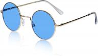 small round hippie sunglasses with colored lenses by sunnypro - retro style логотип