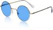 small round hippie sunglasses with colored lenses by sunnypro - retro style logo