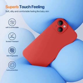img 2 attached to Enhanced Camera Protection IPhone 14 Case By Miracase - Shockproof Liquid Silicone Case With Microfiber Lining, Coral Red, 6.1 Inch, Includes 2 Screen Protectors