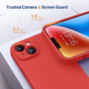 img 1 attached to Enhanced Camera Protection IPhone 14 Case By Miracase - Shockproof Liquid Silicone Case With Microfiber Lining, Coral Red, 6.1 Inch, Includes 2 Screen Protectors