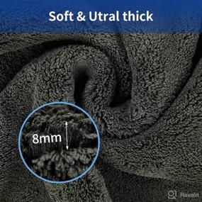 img 4 attached to 🚗 Thick and Professional Car Drying Towels - Premium Microfiber Cleaning Cloth Rags for Cars Detailing and Washing Supplies, 16'' x 16'' 1200GSM (3 Pack, Black)