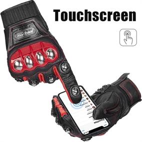 img 3 attached to ILM Alloy Steel Leather Hard Knuckle Touchscreen Motorcycle Bicycle Motorbike Powersports Racing Gloves (M Motorcycle & Powersports