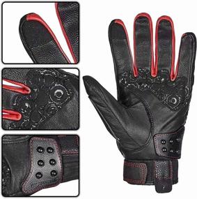img 1 attached to ILM Alloy Steel Leather Hard Knuckle Touchscreen Motorcycle Bicycle Motorbike Powersports Racing Gloves (M Motorcycle & Powersports