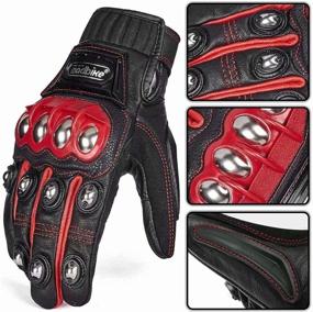 img 2 attached to ILM Alloy Steel Leather Hard Knuckle Touchscreen Motorcycle Bicycle Motorbike Powersports Racing Gloves (M Motorcycle & Powersports