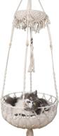 boho-style macrame cat swing wall shelves with cushioned seat and hanging kit - perfect for large indoor cats logo