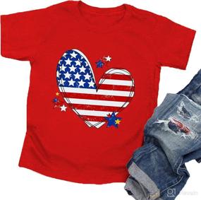 img 4 attached to American Toddler Graphic T Shirt Patriotic Apparel & Accessories Baby Girls