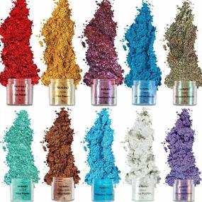 img 3 attached to 🌈 Glicrili 10 Colors Chameleon Mica Powder - Enhanced Pearlescent Pigment Color, Shifting Mica Powder for Epoxy Resin, Pearl Pigment Powder Ideal for Soap Making, Nail Art, Lip Gloss, Bath Bombs, Slime