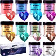 🌈 glicrili 10 colors chameleon mica powder - enhanced pearlescent pigment color, shifting mica powder for epoxy resin, pearl pigment powder ideal for soap making, nail art, lip gloss, bath bombs, slime logo